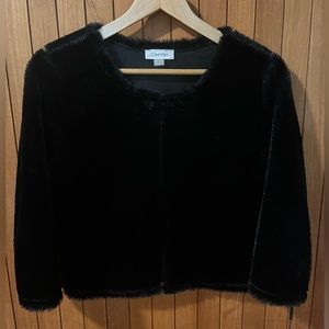 NWT Calvin Klein Faux Fur Cropped Jacket Size Medium